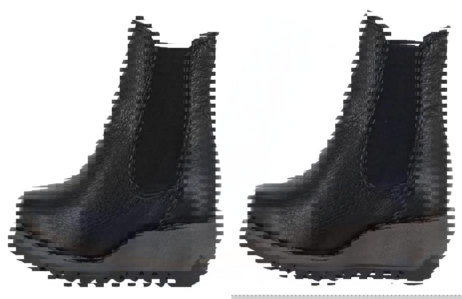 Fly London Salv Womens Wedged Heeled Chelsea Leather Ankle Boots