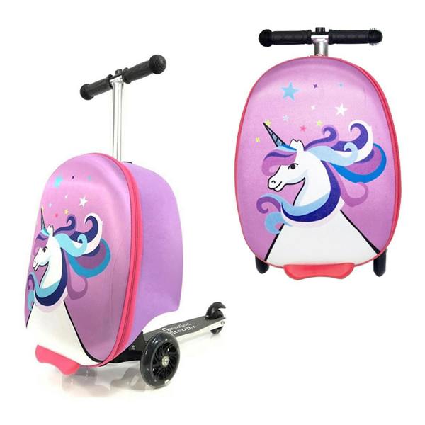 Groundlevel Children's Suitcase with Fold Down Scooter