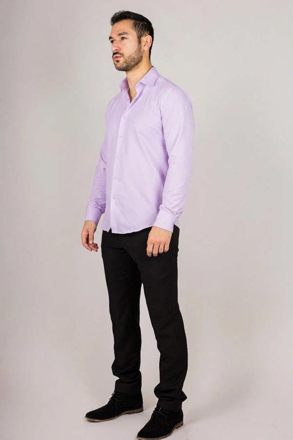 TruClothing Men's Lilac Double Cuff Oxford Shirt