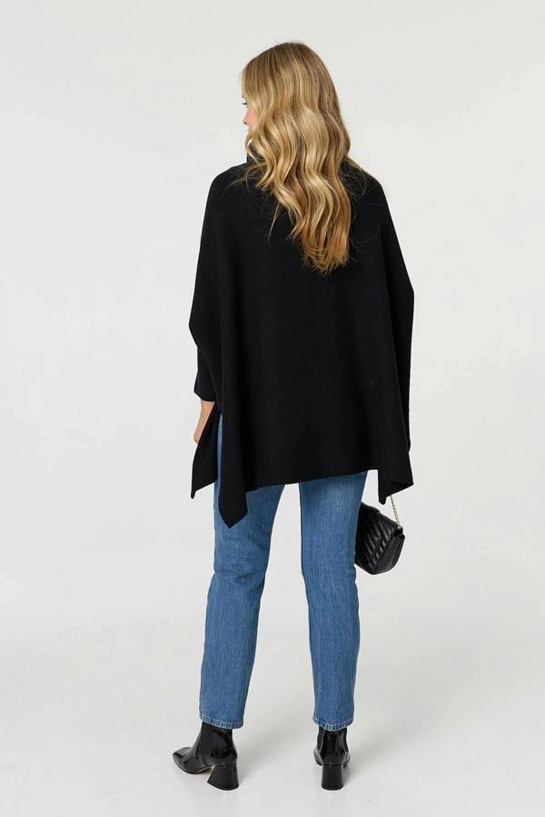 Black | Oversized Roll Neck Pullover
