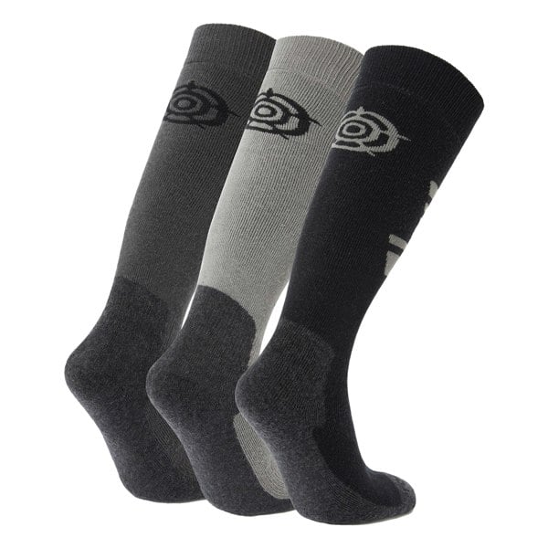 TOG24 Mens Bergenz Ski Socks (Pack of 3) - Black/Soot Grey/Moon Grey