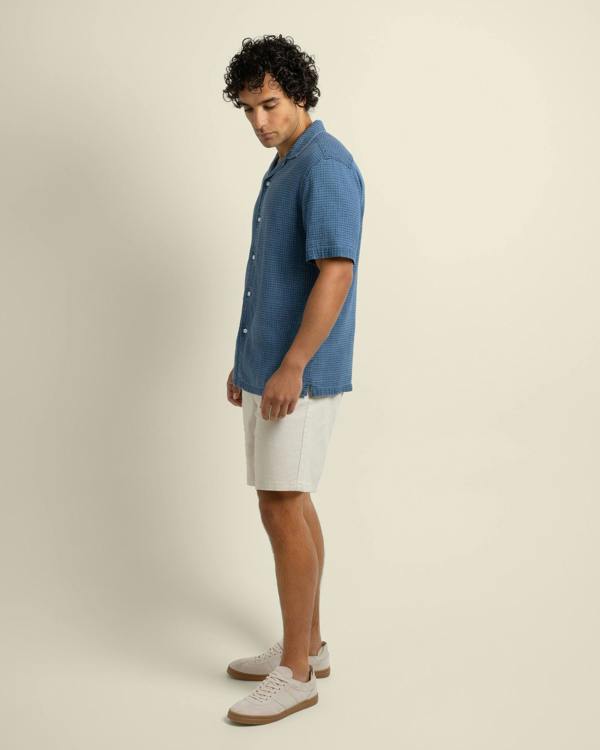 Larsson & Co Soren - Grid Denim Short Sleeve Shirt