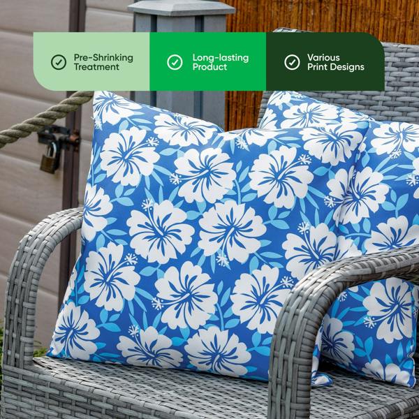 Gardenwize Pack of 2 Blue Hawaiian Cushion Covers