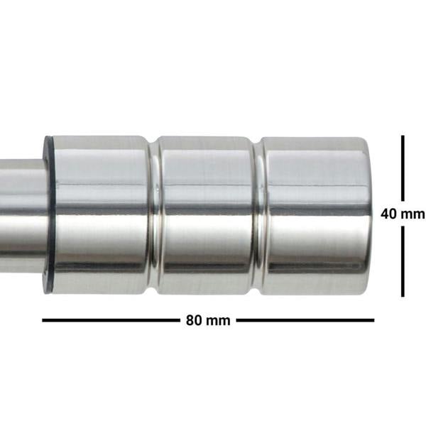 A.Unique Home Plain Barrel Extendable Curtain Pole (25/28mm) (Brushed Steel,70cm - 120cm)