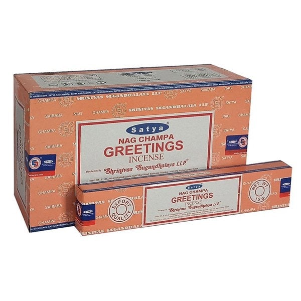 Serano Set of 12 Packets of Greetings Incense Sticks by Satya