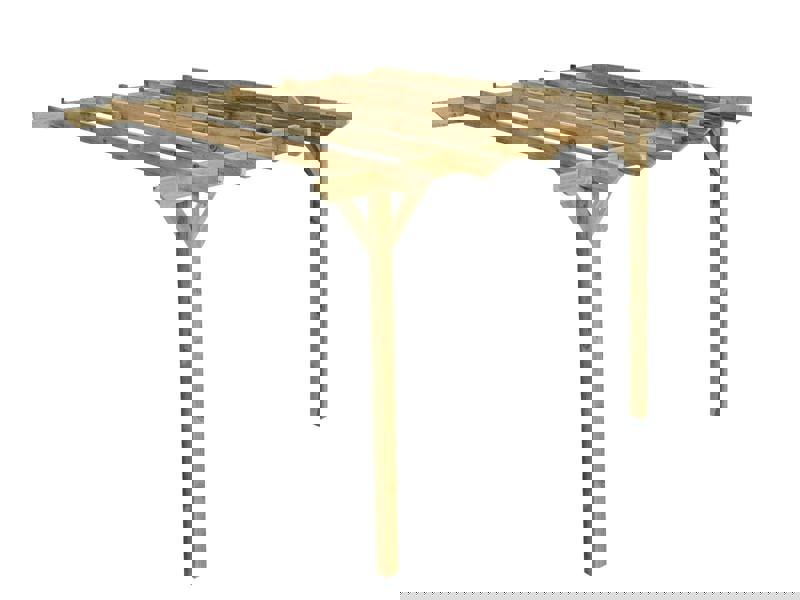 Arbor Garden Solutions Wall Mounted Wooden Pergola Kit - Chamfered Design