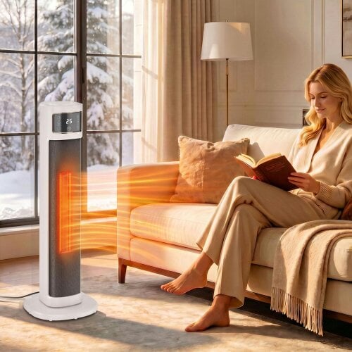 HOMCOM Portable Space Heater, 2000W Electric Ceramic Heater with 4 Modes