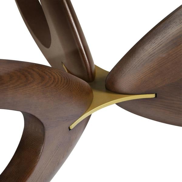 Angel Cerdá Round Tempered Glass and Walnut Coffee Table 2053