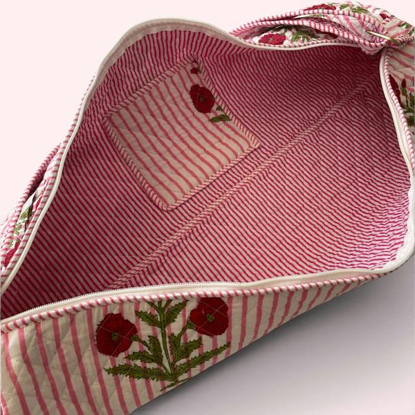 Hayley & Co Yoga Mat Bag | Pink Stripe and Flower Print