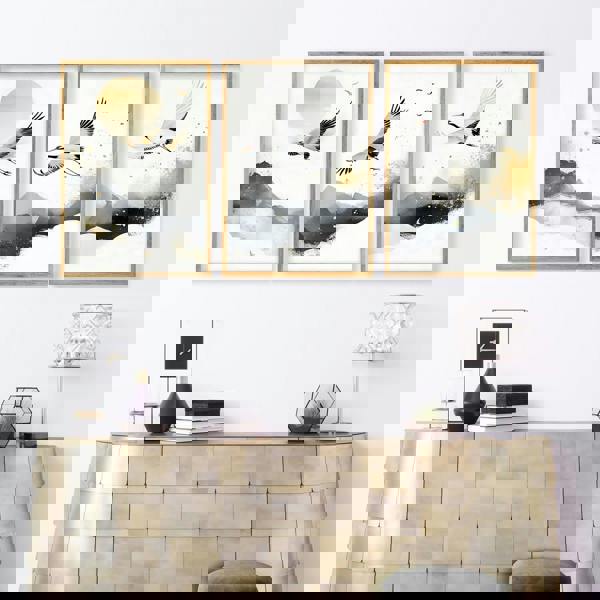 Art For Huge Wall | Set of 3 Asian Inspired Wall art Prints