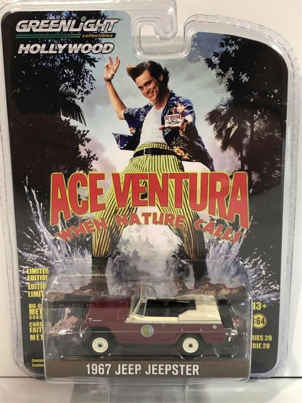 ace aentura when nature calls 1967 jeep jeepster 1:64 greenlight 44880f