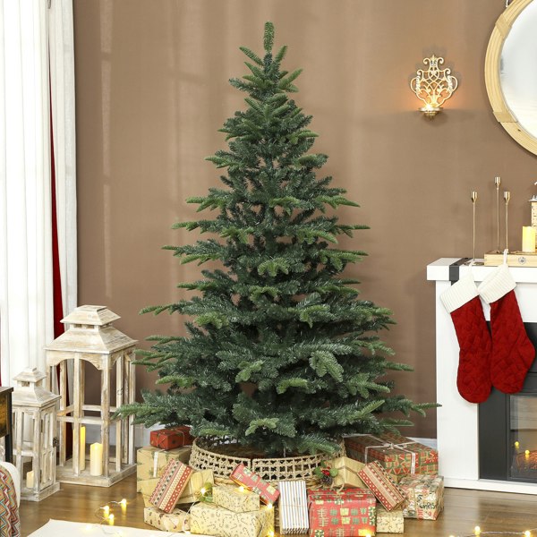 HOMCOM 5ft Christmas Tree, Hinged Xmas Tree with Realistic Branches