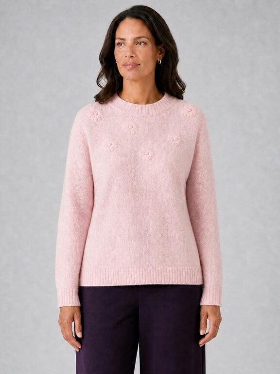VIZ-A-VIZ Floral Embroidery  Jumper