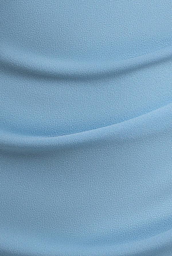 Satin Bow Bardot Sheath Maxi Dress - Ice Blue DR4999