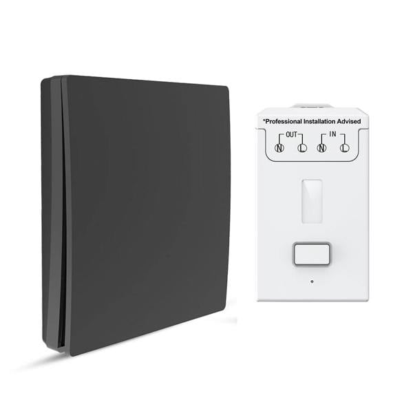 ENER-J 1 Gang Wireless Kinetic Switch, Black + 500W RF Receiver