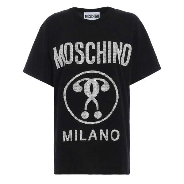 Moschino Mens Question Mark Logo T-Shirt - Black - 