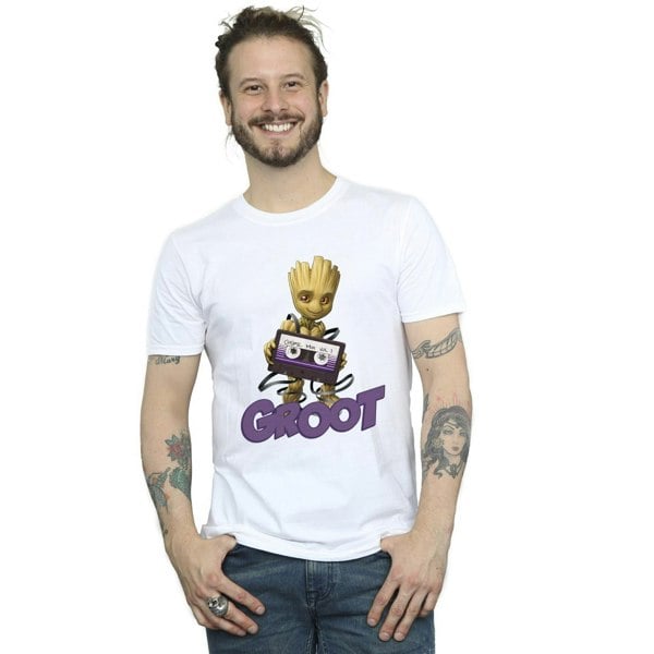 Guardians Of The Galaxy Mens Groot Casette T-Shirt - White