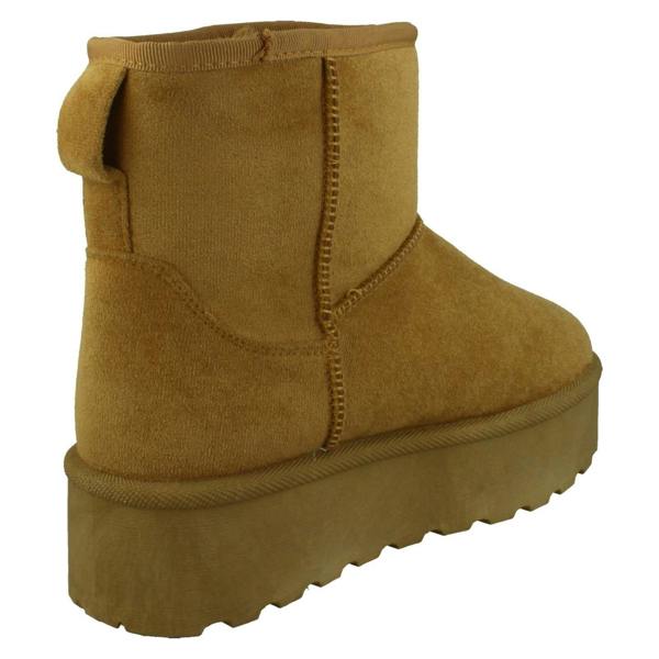 Spot On Ladies Spot On Mid Platform Microsuede Ankle Boots F4464