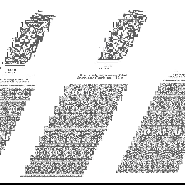 WT1542 - Dark Grey Spanish Renaissance Tiles Wall Stickers - 15 cm x 15 cm - 24 pcs