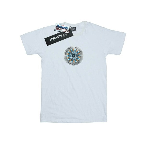 Marvel Mens Avengers Endgame Tony Stark Heart T-Shirt - White