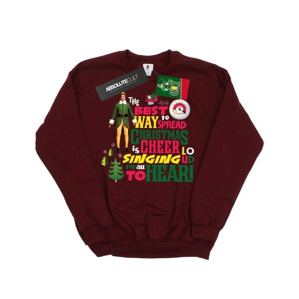 Elf Girls Christmas Cheer Sweatshirt - Burgundy