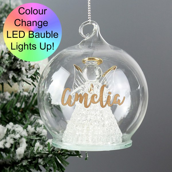 Personalised Memento Company Personalised Christmas LED Angel Bauble