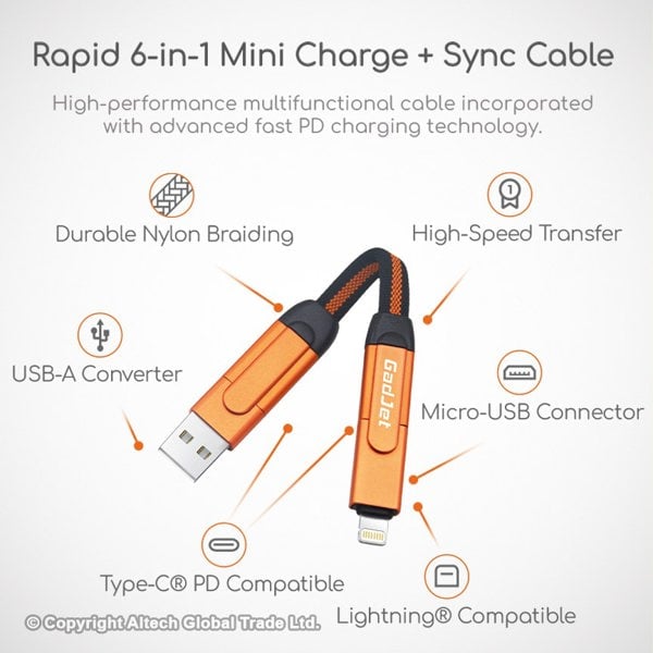 GadJet Rapid 6-in-1 Charge + Sync Cable