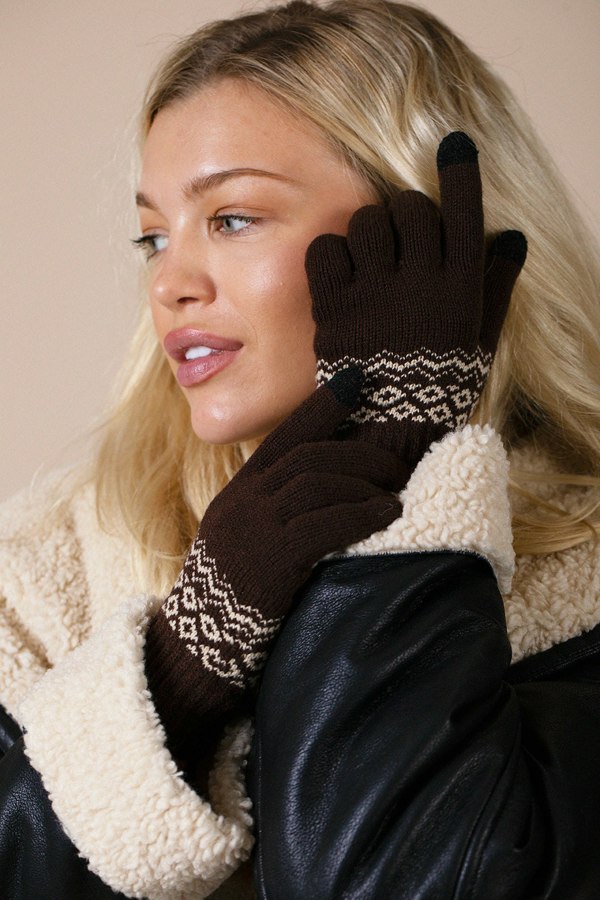 SVNX Christmas Gloves In Brown