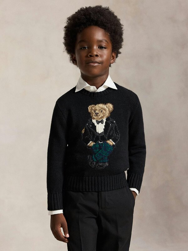 Ralph Lauren Kids Ralph Lauren Boys Polo Bear Jumper in Black
