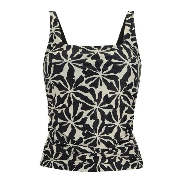 Regatta Womens/Ladies Loria Abstract Floral Tankini Top - Black/White - 