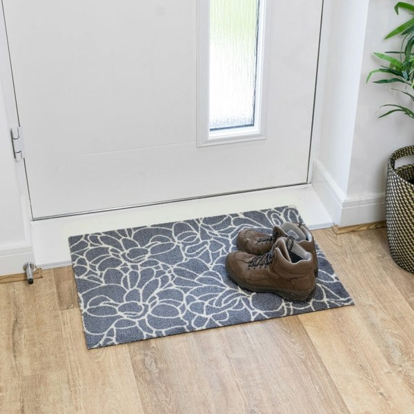 JVL Mega Mat Machine Washable Entrance Runner and Doormat Set, Floral
