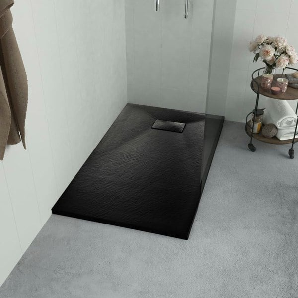 Berkfield Shower Base Tray SMC Black 100x80 cm