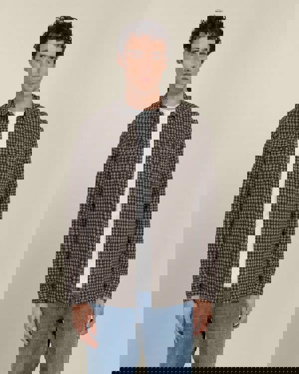 Larsson & Co Men’s Ommel Houndstooth Jersey Casual Overshirt