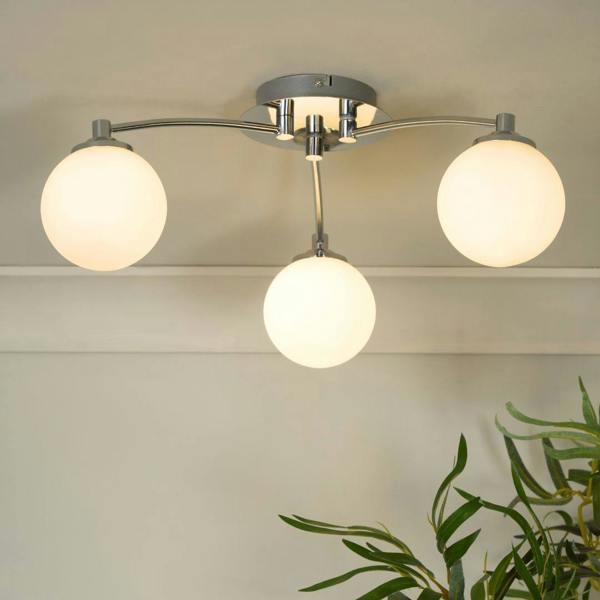 Pagazzi Lighting Navarro 3 Light Chrome Semi Flush Ceiling Light