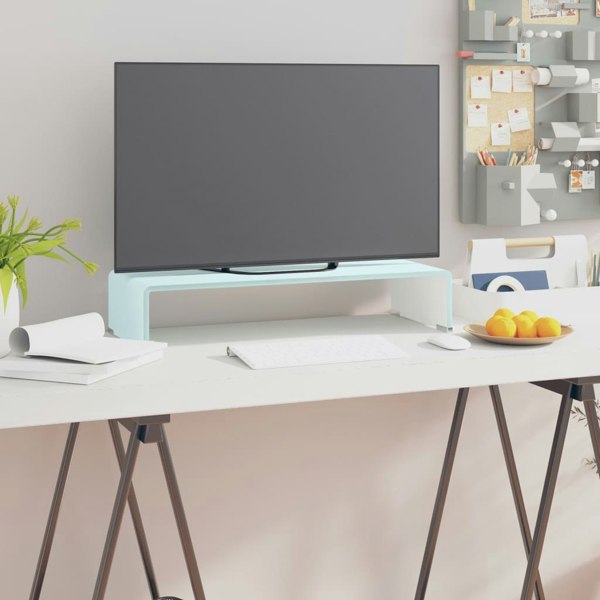 Berkfield TV Stand/Monitor Riser Glass Green 60x25x11 cm