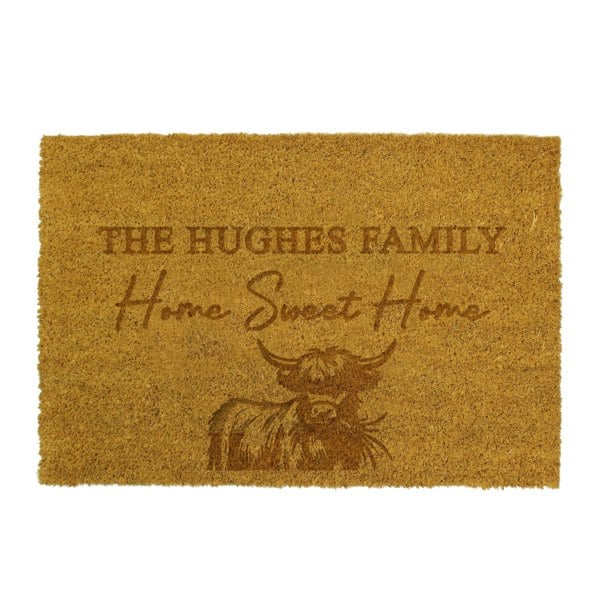 Personalised Memento Company Personalised Highland Cow Doormat