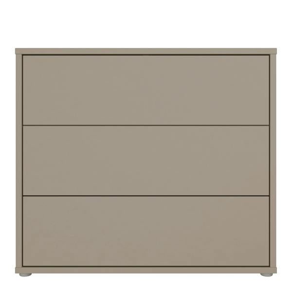 Alice Springs 3 Drawer Chest With Push-to-Open Drawers in Taupe