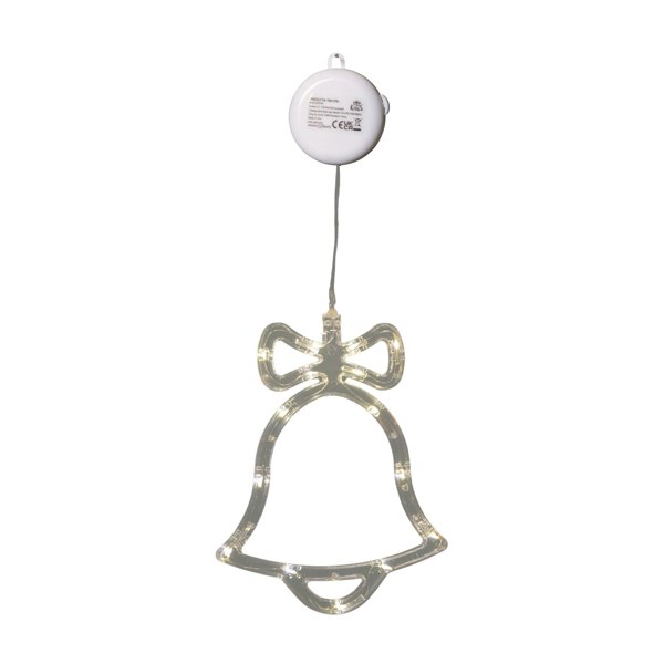 Samuel Alexander 21cm Battery Operated Light up Christmas Bell Window Decoration with Warm White LEDs