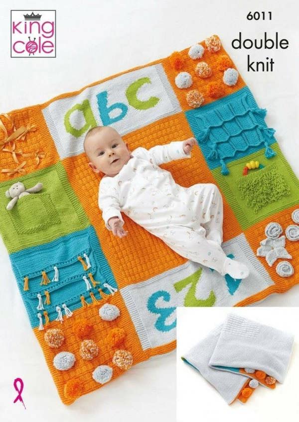 King Cole Cottonsoft DK Knitting Pattern 6011, Blankets, Toys for Baby, One Size