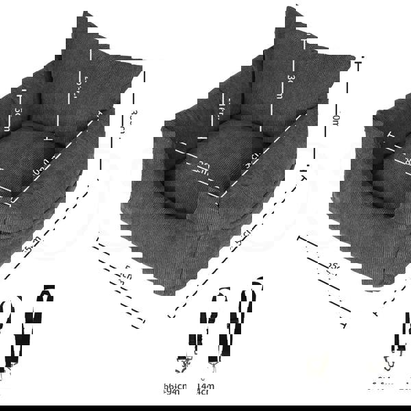 Skylos Pet Car Booster Seat Dog Protector Portable Bed Removable Dark Grey M