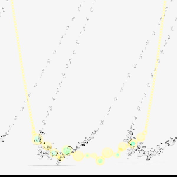 Swarovski Constella Gold Tone Plated Green & White Crystal Necklace 5732247