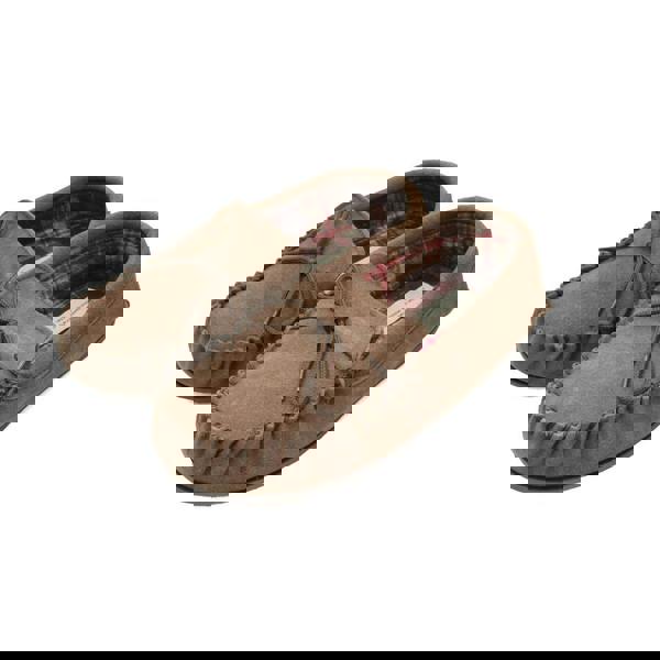 Eastern Counties Leather Mens Fabric Lined Moccasins - Taupe