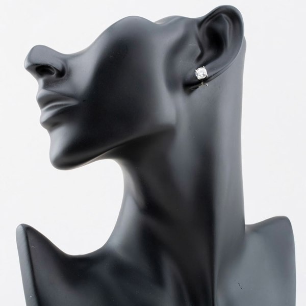 T. H. Baker 18ct White Gold Certified Lab Grown 2.08ct Brilliant Cut Diamond Stud Earrings 118NY-W002