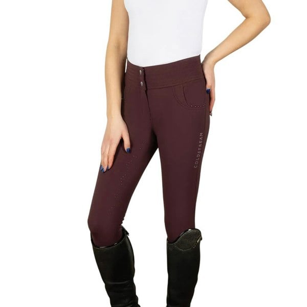 Coldstream Womens Fenham Diamante Breeches - Bordeaux
