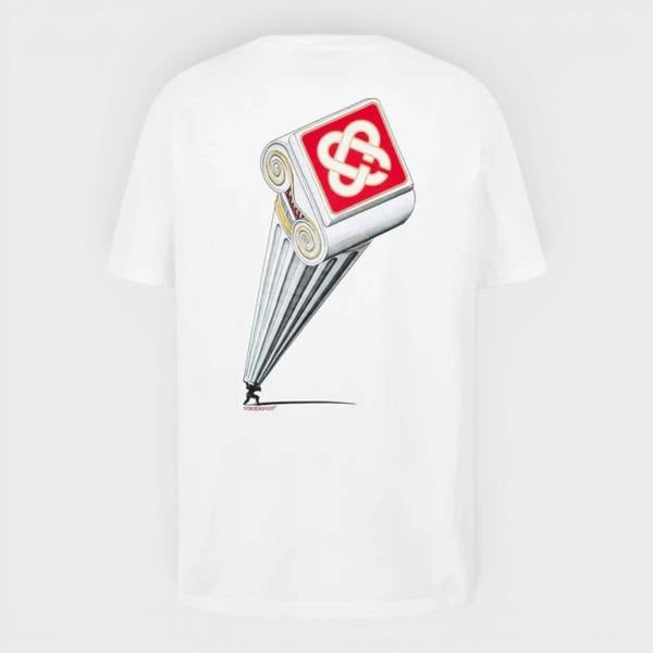 Casablanca Leaning Column Printed T-Shirt White
