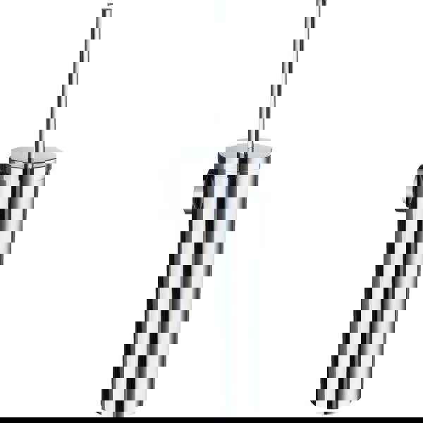 Polished chrome toilet brush and holder