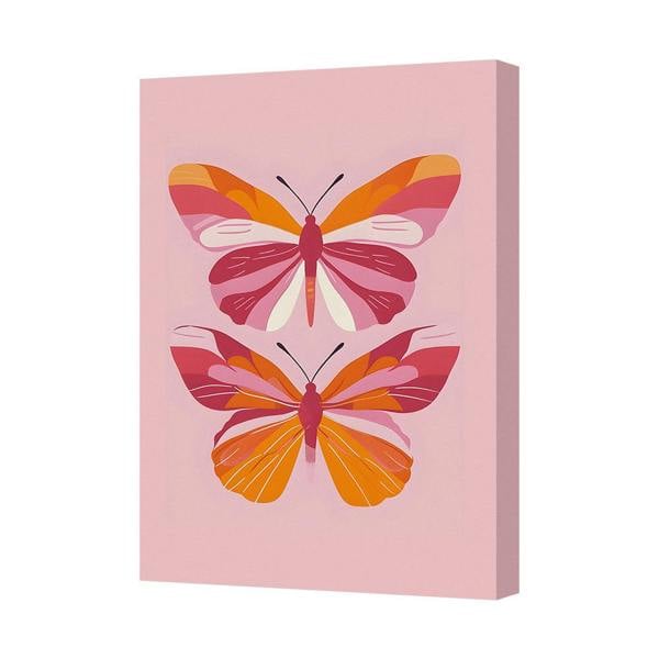 Benjamin Tate Design Contemporary Pink Butterfly Canvas Art Print Two Butterflies UK Made