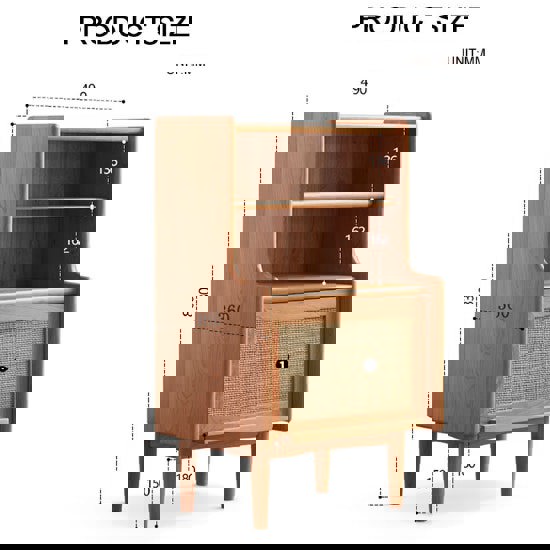 Edith Bedside Table, Solid Wood-Ritconcept-Rit Concept