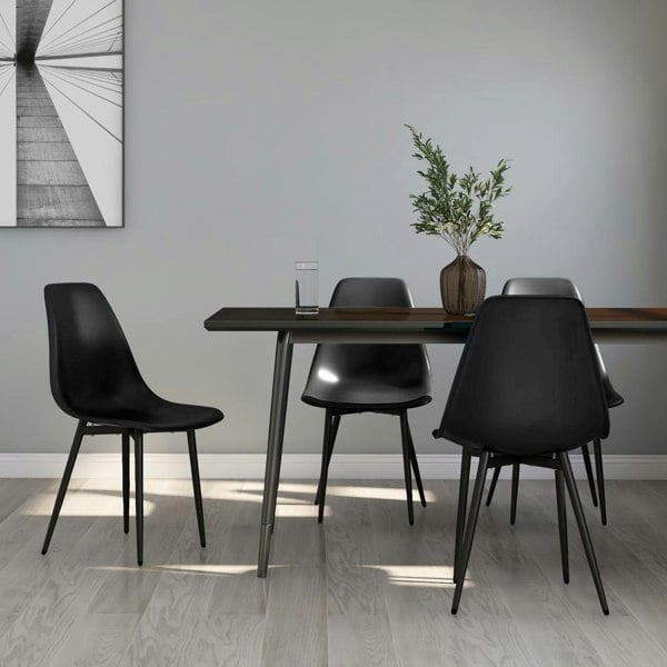 Berkfield Dining Chairs 4 pcs Black PP