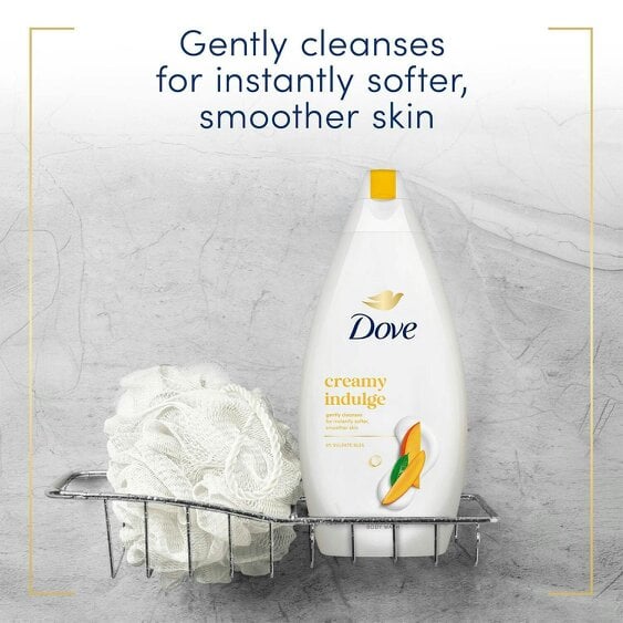 Dove Creamy Indulge Body Wash 12 Pack, 0% Sulfate SLES Shower Gel, 450ml